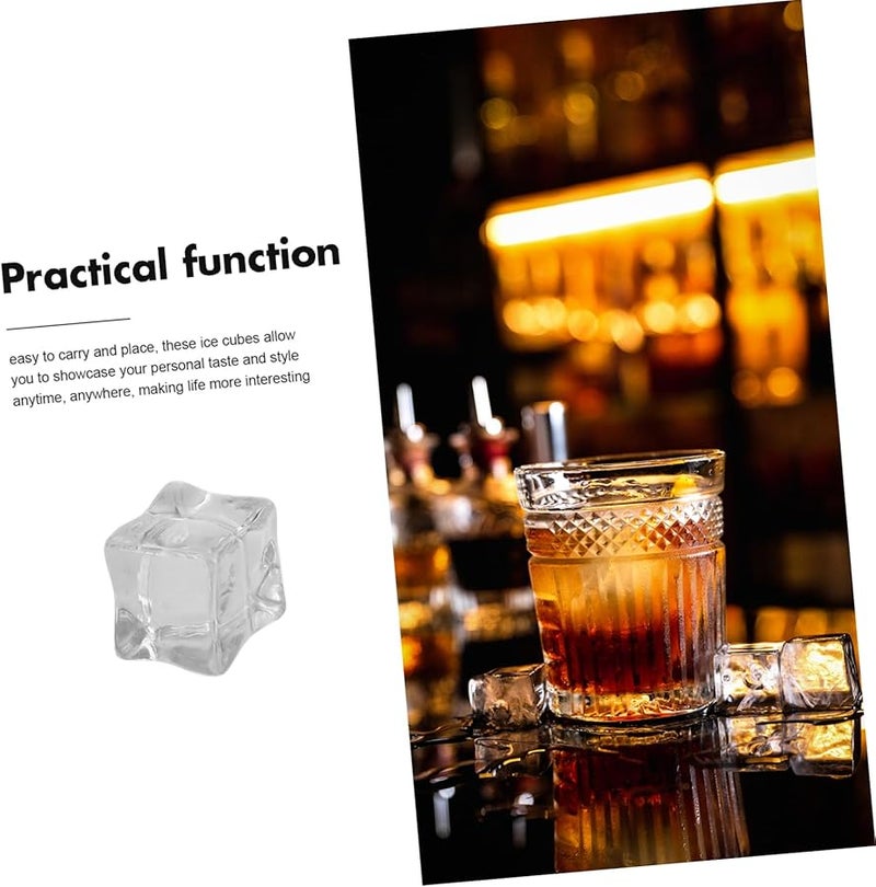 20Pcs Clear Textured Plastic Fake Ice Cubes For Bar Decor Photography Props Vase Fillers - Image 5